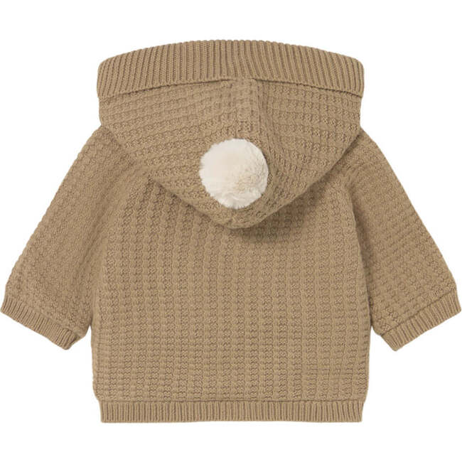 Newborn Boy Lined Knit Cardigan, Beige - Cardigans - 2