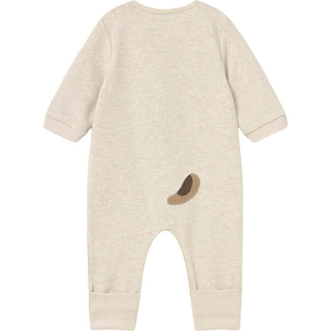 Newborn Boy Embroidered Applique One Piece, Beige - Overalls - 2