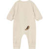 Newborn Boy Embroidered Applique One Piece, Beige - Overalls - 2