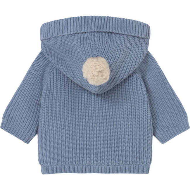Newborn Boy Lined Knit Cardigan, Blue - Cardigans - 2