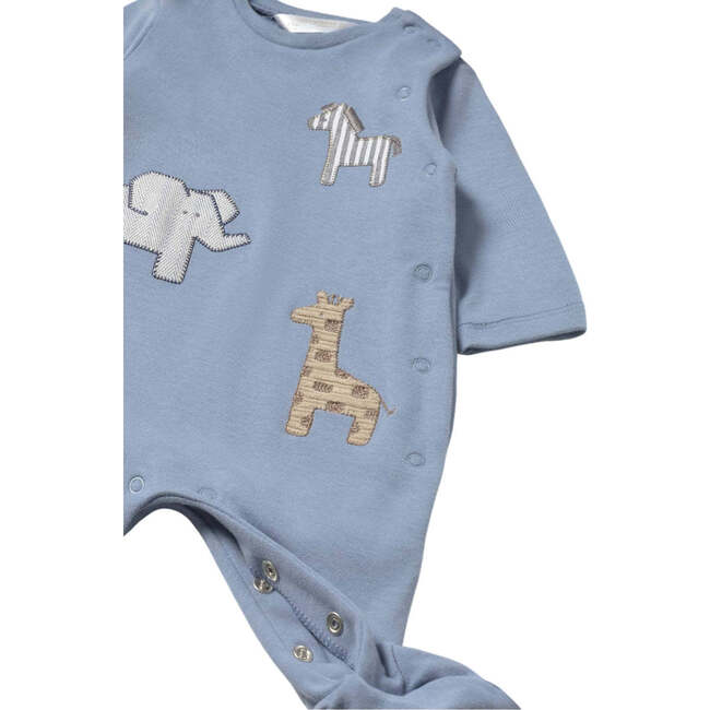 Newborn Boy 2-Piece One Piece Set, Blue - Overalls - 4