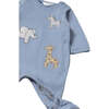 Newborn Boy 2-Piece One Piece Set, Blue - Overalls - 4