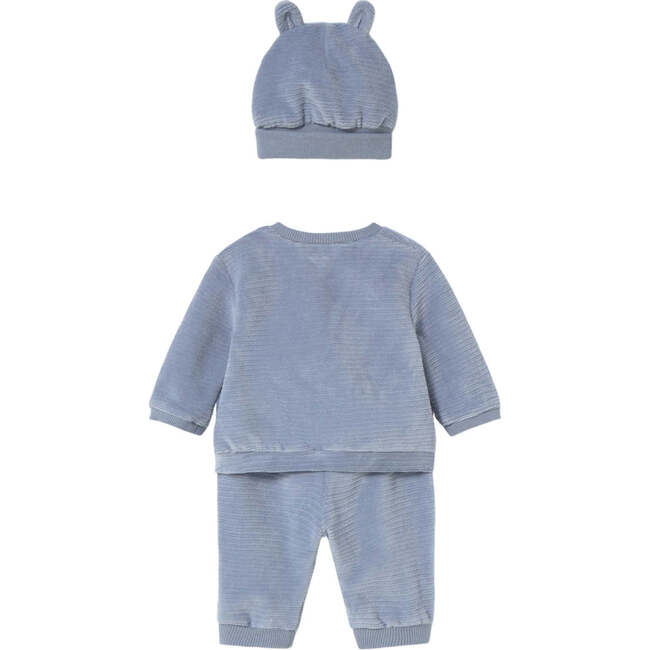 Newborn 3 piece Corduroy Knitted Tracksuit, Blue - Mixed Apparel Set - 2