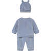 Newborn 3 piece Corduroy Knitted Tracksuit, Blue - Mixed Apparel Set - 2