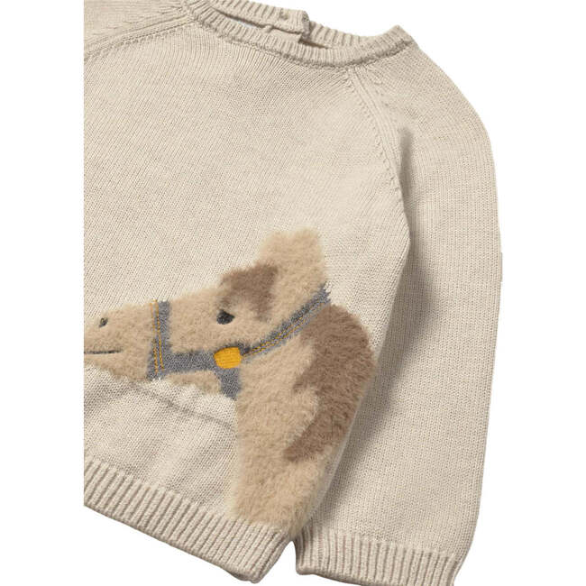 Baby Unisex Animal Intarsia Sweater, Beige - Sweaters - 3