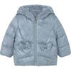 Baby Reversible Faux Fur Coat, Blue - Coats - 1 - thumbnail