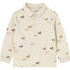 Baby Printed Polo Shirt, Beige - Polo Shirts - 1 - thumbnail