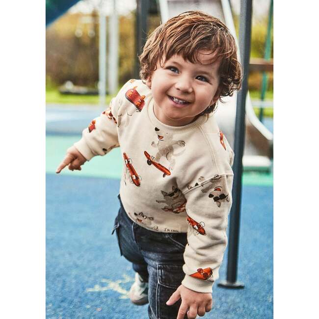 Baby Printed Sweatshirt, Beige - Sweatshirts - 2