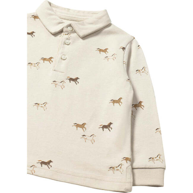 Baby Printed Polo Shirt, Beige - Polo Shirts - 3