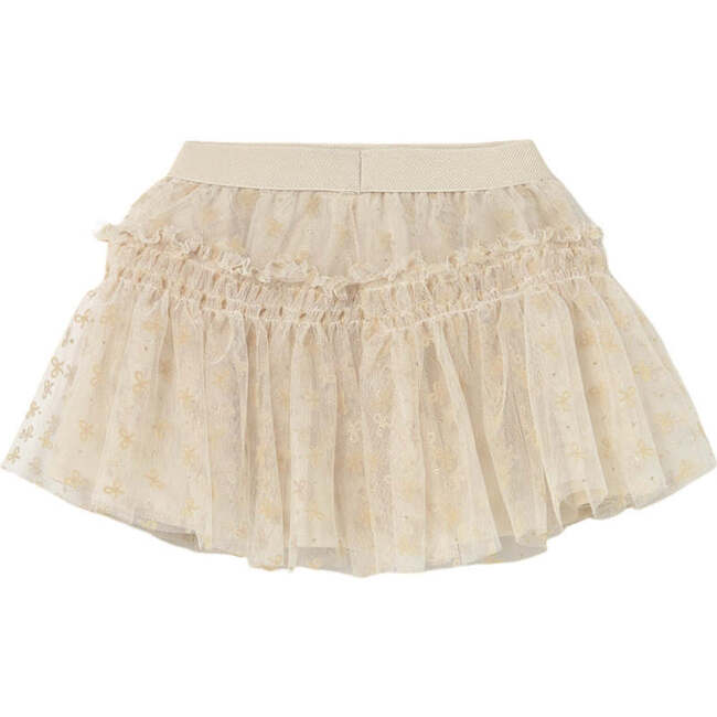 Baby Polka Dots Tulle Skirt, Cream - Skirts - 2