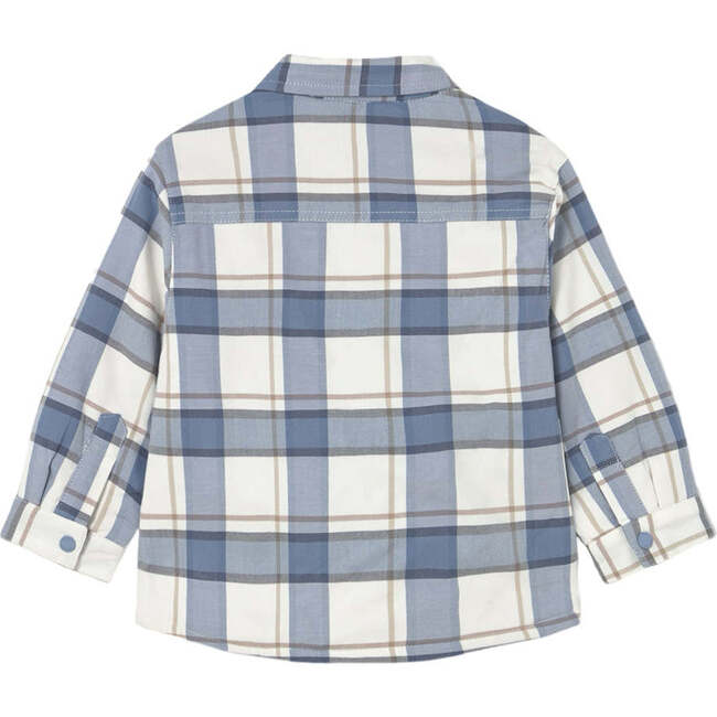 Baby Plaid Overshirt, Blue - Button Downs - 2