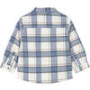 Baby Plaid Overshirt, Blue - Button Downs - 2