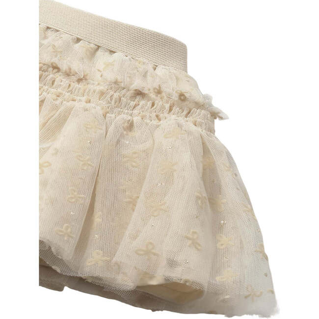 Baby Polka Dots Tulle Skirt, Cream - Skirts - 3