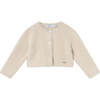 Baby Knit Cardigan with Faux Fur, Beige - Cardigans - 1 - thumbnail