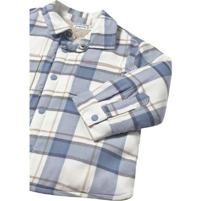 Baby Plaid Overshirt, Blue - Button Downs - 3