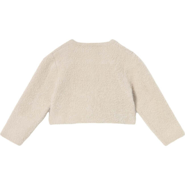 Baby Knit Cardigan with Faux Fur, Beige - Cardigans - 2