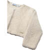 Baby Knit Cardigan with Faux Fur, Beige - Cardigans - 3