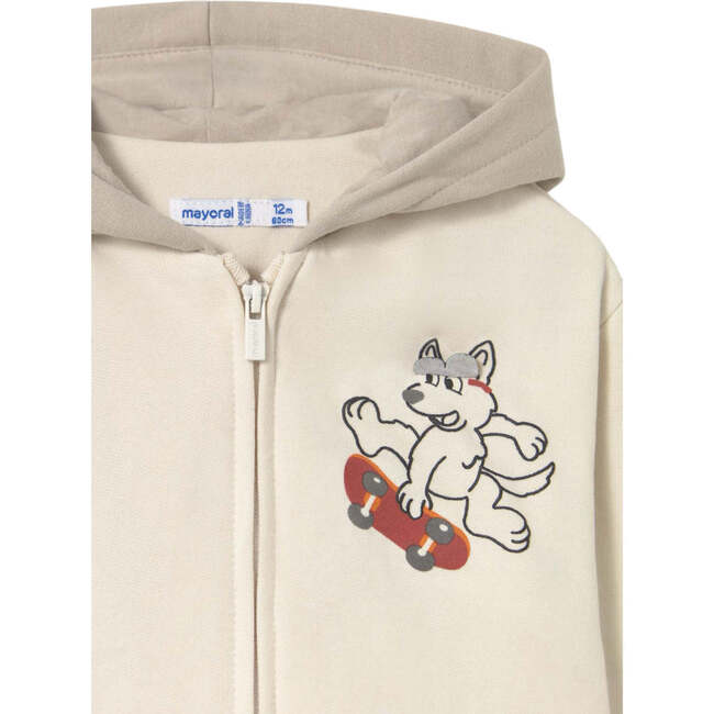 Baby Interactive Zip Sweatshirt, Beige - Sweatshirts - 4