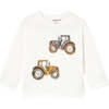 Baby Interactive Tractor T-Shirt, White - T-Shirts - 1 - thumbnail