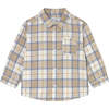 Baby Checkered Shirt, Beige - Button Downs - 1 - thumbnail