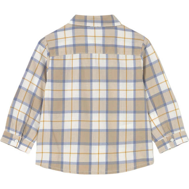 Baby Checkered Shirt, Beige - Button Downs - 2