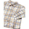 Baby Checkered Shirt, Beige - Button Downs - 3