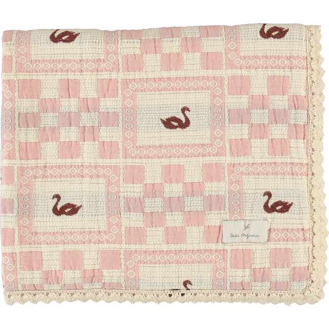 Swan Blanket, Swan Rose Patchwork - Blankets - 2