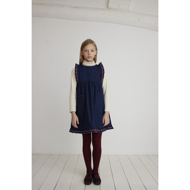 Tessa Apron Dress, Denim - Dresses - 4