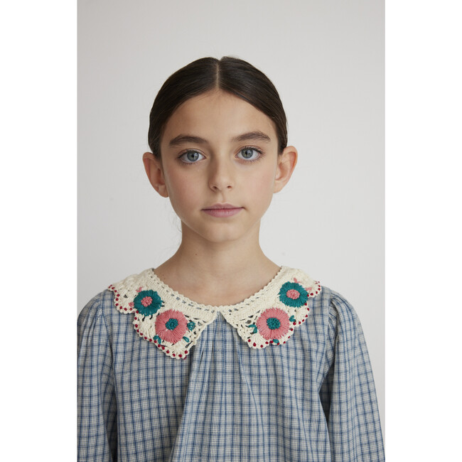 Rhea Dress, Blue Check - Dresses - 2