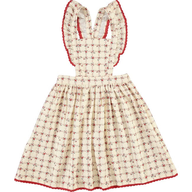 Lissy Apron Dress, Geometric Roses