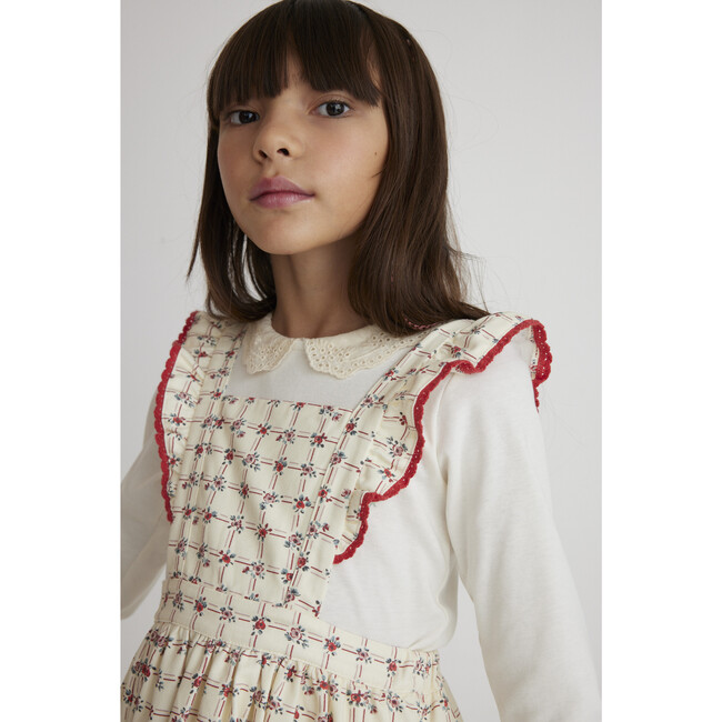 Lissy Apron Dress, Geometric Roses - Dresses - 2