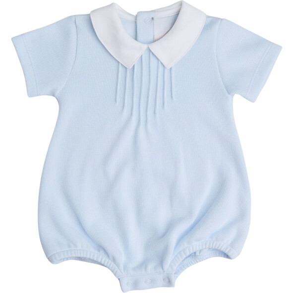 Special Knit Pointed Collar Bubble, Light Blue