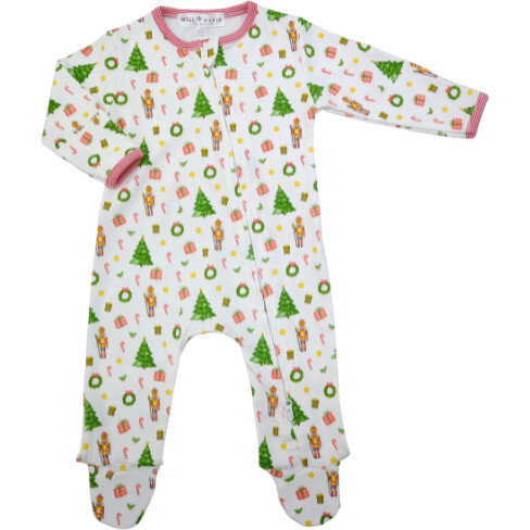 Holiday Baby Pima Two Way Zipper Footie, Winter's Whimsy - Footie Pajamas - 3