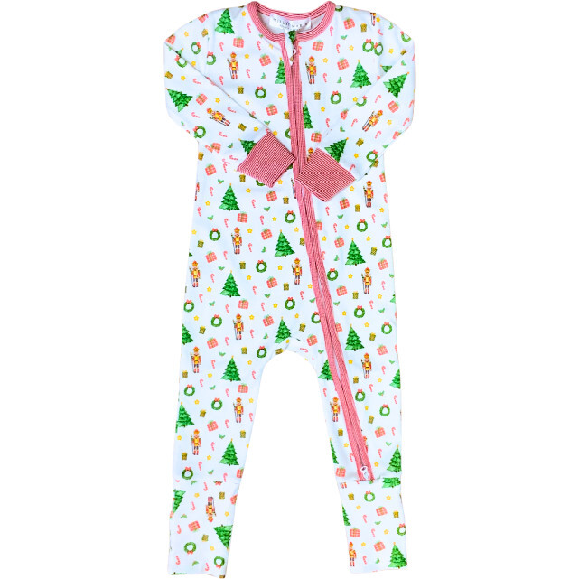 Holiday Baby Pima Convertible Zipper Footie, Winter's Whimsy - Footie Pajamas - 3