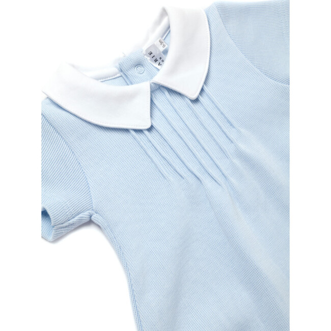 Special Knit Pointed Collar Bubble, Light Blue - Rompers - 3