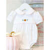 Classic Pumpkin Pima Rosie Bubble, White - Rompers - 1 - thumbnail