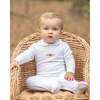 Classic Pumpkin Collared Pima Footie, White - Footie Pajamas - 2