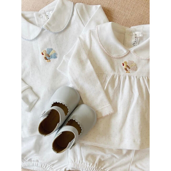 Blue Feather Turkey Pima Bloomer Set, Light Blue Bitty Dot - Mixed Apparel Set - 5