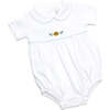 Classic Pumpkin Pima Noah Bubble, White - Rompers - 4