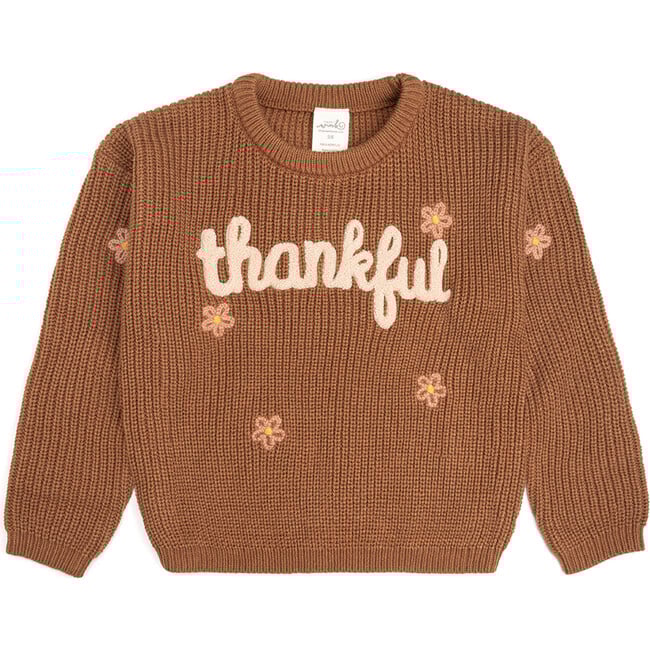 Thankful Thanksgiving Knit Sweater, Rust