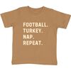 Football Turkey Nap Repeat Thanksgiving Short Sleeve T-Shirt, Mocha - T-Shirts - 1 - thumbnail