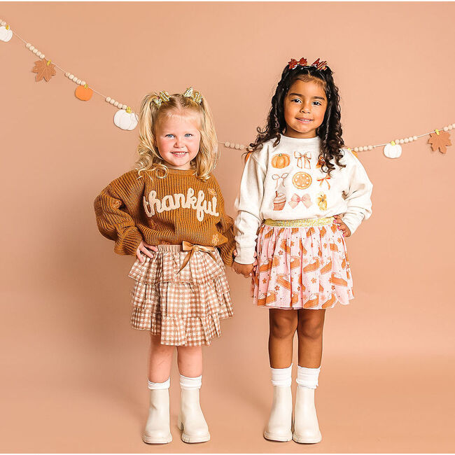 Thankful Thanksgiving Knit Sweater, Rust - Sweaters - 5