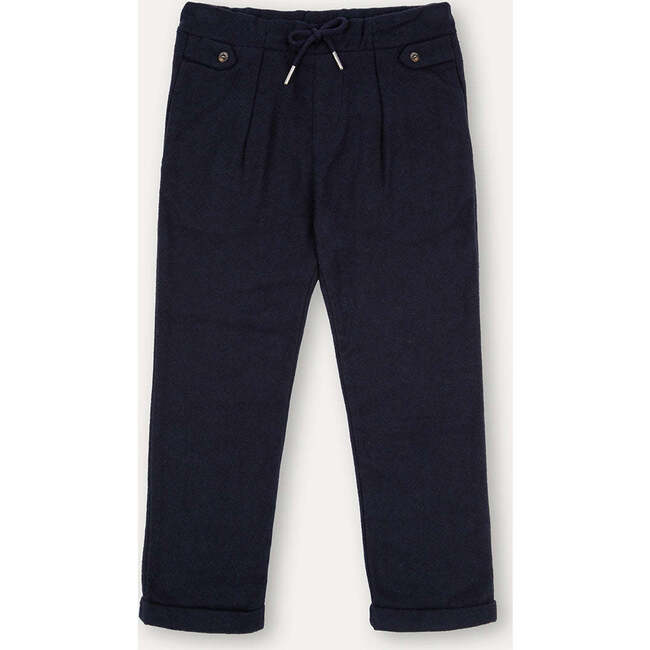 Flannel Jogger Trousers, Navy