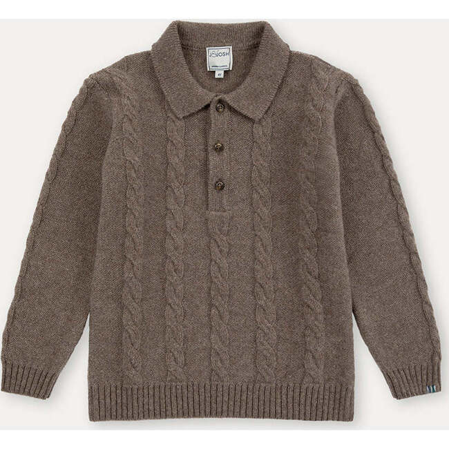 Merino Cashmere Polo Jumper, Nocciola
