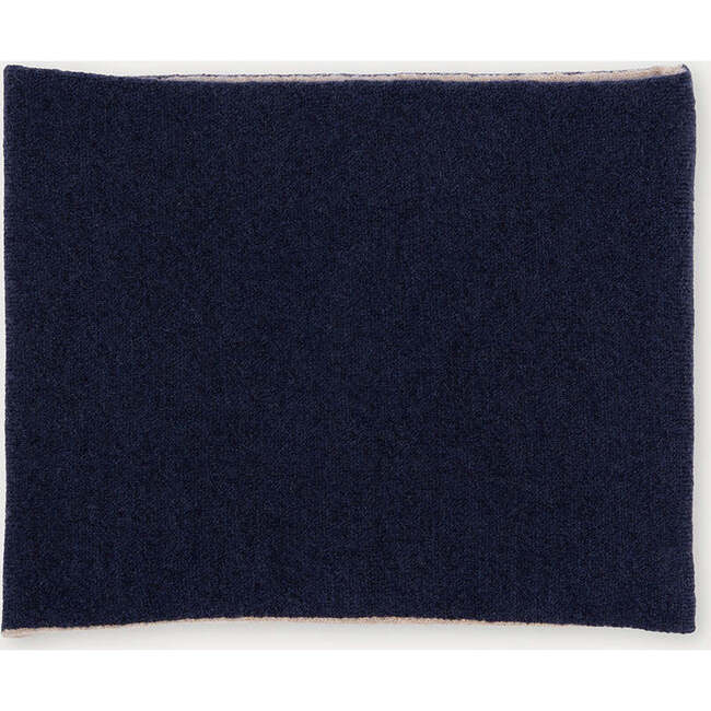 Cashmere Reversible Snood, Navy Beige
