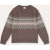 Jacquard Crew Jumper, Nocciola - Sweaters - 1 - thumbnail
