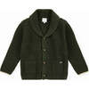 Merino Cashmere Shawl Cardigan, Green - Cardigans - 1 - thumbnail