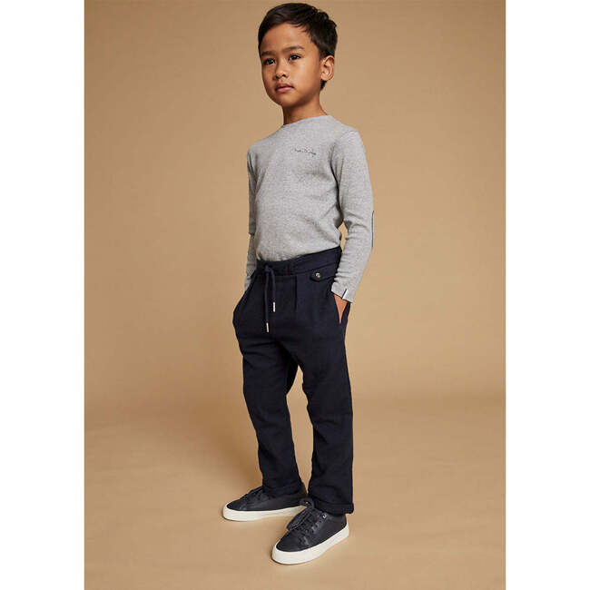 Flannel Jogger Trousers, Navy - Pants - 2