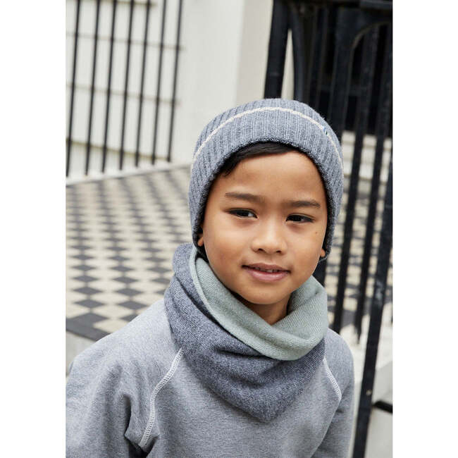 Cashmere Reversible Snood, Grey Green - Scarves - 2