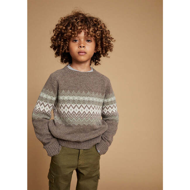 Jacquard Crew Jumper, Nocciola